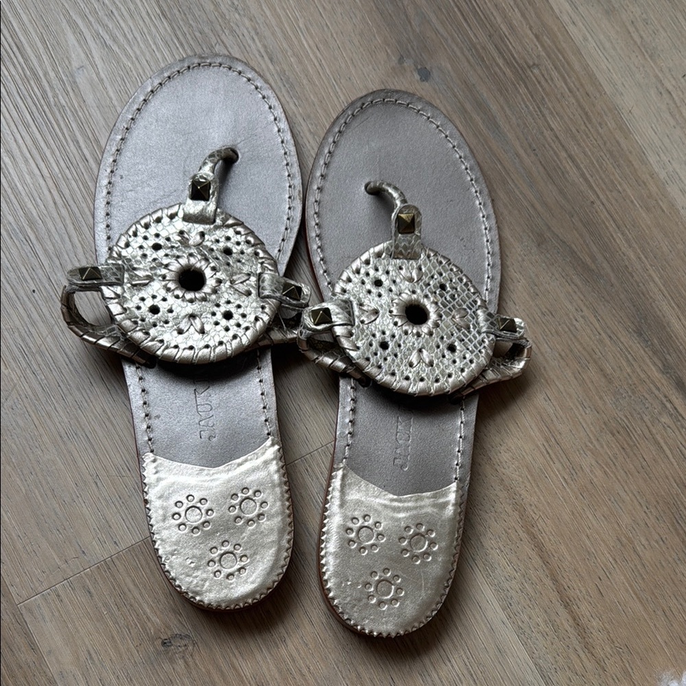 Jack Rogers Metallic Gold Flat Sandals